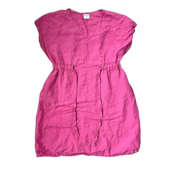 Moo Dresses | Moo Linen Dress Hot Pink Womens Size Large | Color: Pink | Size: L | Larynec's Closet Moo Dresses | Moo Linen Dress Hot Pink Womens Size Large | Color: Pink | Size: L | Larynec's Closet
